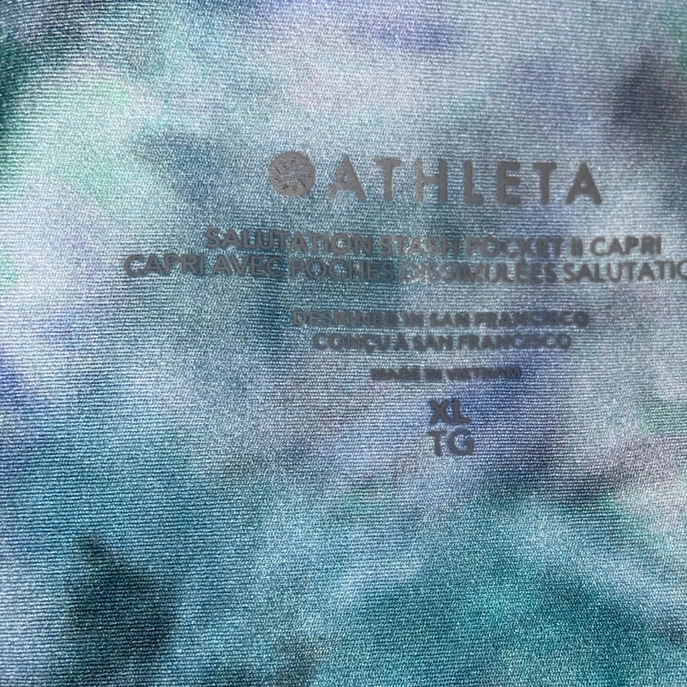 Athleta Blue-Green Tie-Dye Leggings - Picture 8 of 8